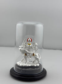 Load image into Gallery viewer, 999 Pure Silver Ambemata Idol 7gm in Protective Acrylic Dome – Divine Amba Murti for Navratri &amp; Temple Décor
