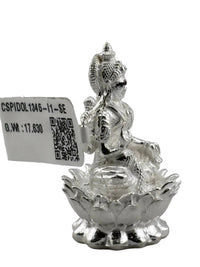 Load image into Gallery viewer, Silver Maa Lakshmi Idol 18gm – Spiritual Lakshmi Murti for Temple Decor &amp; Festivals
