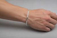 Load image into Gallery viewer, Silver Japanese Curb Link Bracelet 925 – Flat Chain
