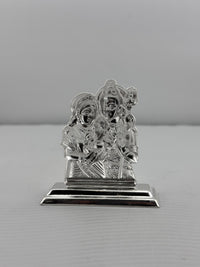 Load image into Gallery viewer, Sterling Silver Shiva Family Idol (20g) – 2D Shiv Parivar Murti for Home Mandir &amp; Housewarming Gift

