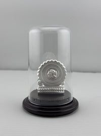 Load image into Gallery viewer, Lakshmi Ji on Sinhasan 99.9% Pure Silver Idol(7 g) in Acrylic Dome
