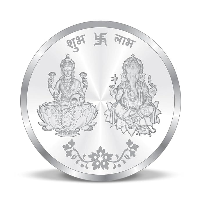 999 Fine Silver Lakshmi Ganesha Coin with Om – 50g