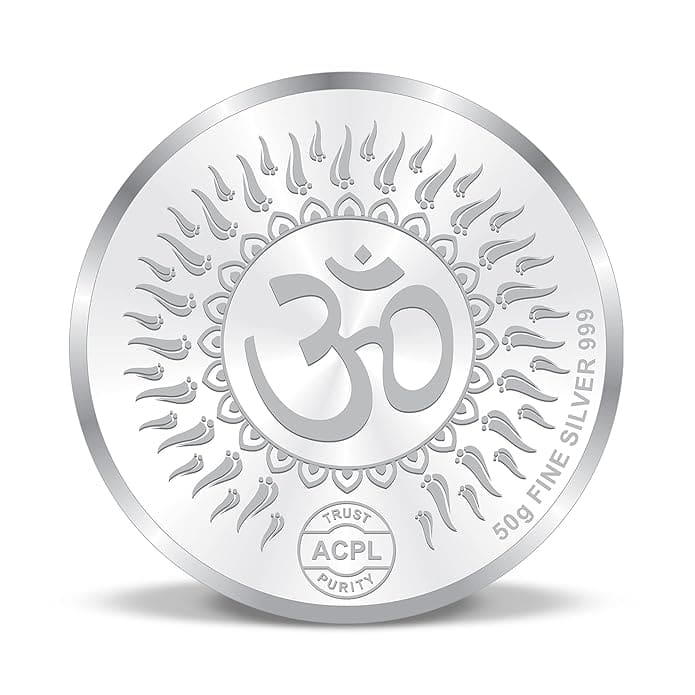 999 Fine Silver Lakshmi Ganesha Coin with Om – 50g