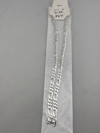 Load image into Gallery viewer, Figaro Silver Chain in 925 Sterling Silver | Italian Link Necklace
