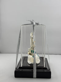 Load image into Gallery viewer, 999 Pure Silver Radha Krishna on Swing Idol 56gm in Protective Acrylic Dome – Divine Couple Murti for Mandir
