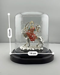 Load image into Gallery viewer, 999 Pure Silver Ambemata Idol in Protective Acrylic Dome 53.21 gm – Divine Amba Murti for Navratri &amp; Home Mandir
