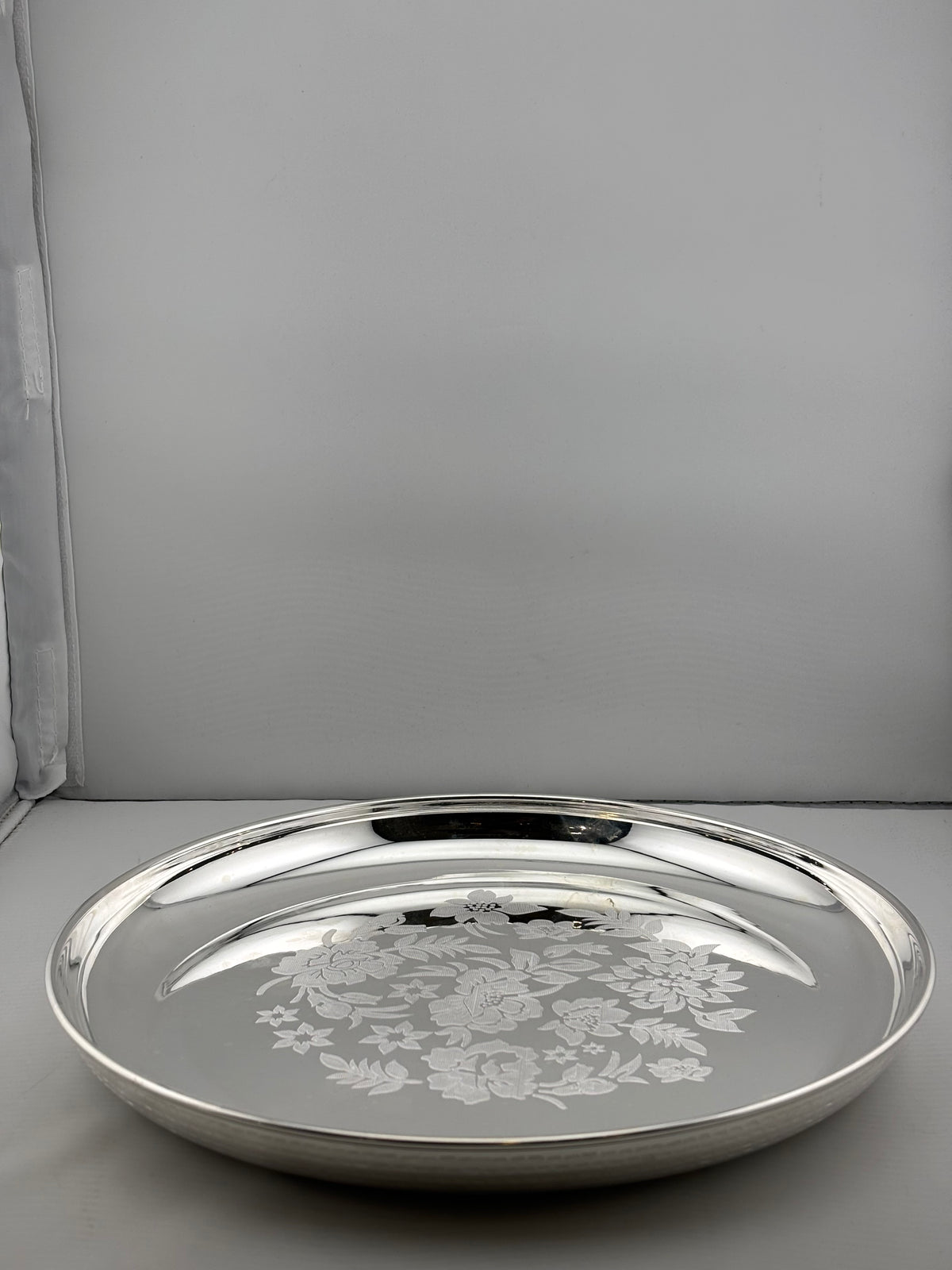 Silver Large Plate 450gm – Traditional Serving Plate