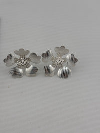 Load image into Gallery viewer, Silver Flower Pooja Piece Set of 2 Handcrafted (4.30g)
