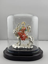 Load image into Gallery viewer, 999 Pure Silver Ambemata Idol in Protective Acrylic Dome 53.21 gm – Divine Amba Murti for Navratri &amp; Home Mandir
