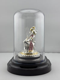 Load image into Gallery viewer, 999 Pure Silver Lord Hanuman Idol in Protective Acrylic Dome 33.31 gm  – Divine Bajrangbali Murti for Temple &amp; Pooja
