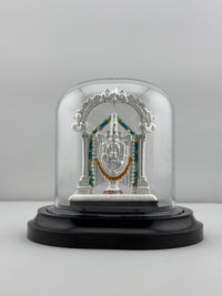 Load image into Gallery viewer, 999 Pure Silver Tirupati Balaji Idol in Protective Acrylic Dome – Lord Venkateswara Murti for Home Mandir &amp; Gifting
