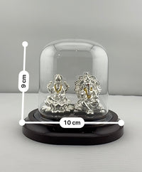 Load image into Gallery viewer, 999 Pure Silver Ganesha &amp; Lakshmi Idol 15gm – Prosperity Murti for Diwali &amp; Temple Décor
