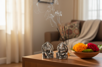 Load image into Gallery viewer, Silver Ganesh Lakshmi Idol 50gm – Spiritual Ganesh Lakshmi Murti for Temple Decor &amp; Festivals
