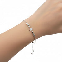 Load image into Gallery viewer, (92.5% purity) Sterling Silver Star CZ Adjustable Bracelet
