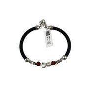 Load image into Gallery viewer, 925 Silver Shiva Trishul Damru Nazariya Bracelet – Black Thread with Rudraksha silver idol
