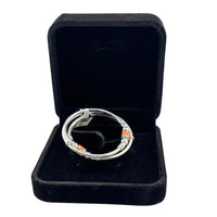 Load image into Gallery viewer, 925 Sterling Silver Baby Kada Pair with Orange Charm Detail
