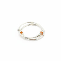 Load image into Gallery viewer, 925 Sterling Silver Baby Kada Pair with Orange Charm Detail
