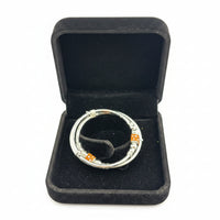 Load image into Gallery viewer, 925 Sterling Silver Baby Kada Pair with Orange Charm Detail

