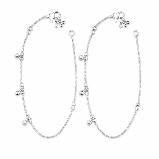 Sterling Silver Ball Dangle Anklet Pair 8 g