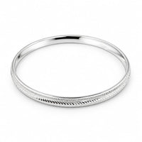 Load image into Gallery viewer, 925 Sterling Silver Bar Segment Textured Bangle/Kada - 70mm