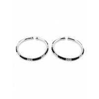Load image into Gallery viewer, 925 sterling silver kids black stone bangle pair

