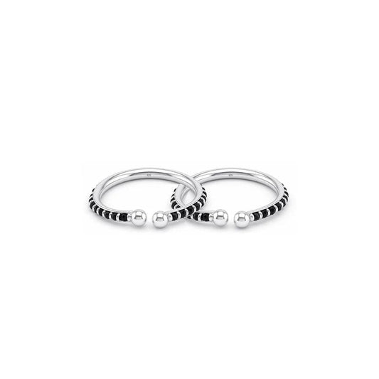 925 Sterling Silver Black Stone Kids Bangle Pair – 18.09g