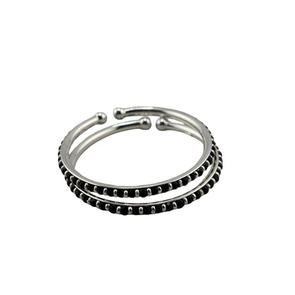 925 Sterling Silver Black Stone Kids Bangle Pair – 18.09g