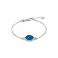 Load image into Gallery viewer, 925 Sterling Silver Blue Evil Eye Chain Bracelet | 4g
