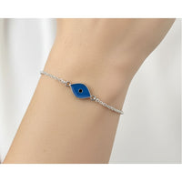 Load image into Gallery viewer, 925 Sterling Silver Blue Evil Eye Chain Bracelet | 4g
