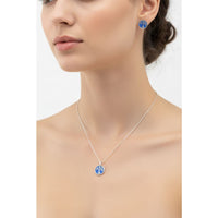 Load image into Gallery viewer, 925 Sterling Silver Blue Tree of Life Necklace and Stud
