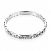 Load image into Gallery viewer, 925 Sterling Silver Chain Link Embossed Bangle/Kada