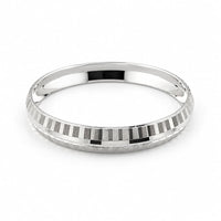Load image into Gallery viewer, 925 Sterling Silver Checkered-Cut Bangle/Kada - Bracelets
