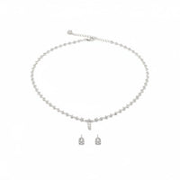 Load image into Gallery viewer, 925 Sterling Silver Clover CZ Necklace and Earrings Set
