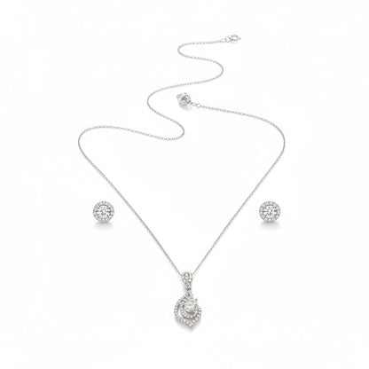 925 Sterling Silver Crescent Moon CZ Chain Bracelet
