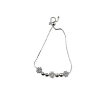 Load image into Gallery viewer, 925 Sterling Silver Cross Floral CZ Adjustable Bracelet | 5g
