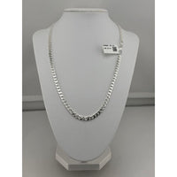 Load image into Gallery viewer, 925 Sterling Silver Cuban Chain Necklace – Slim Flat Curb
