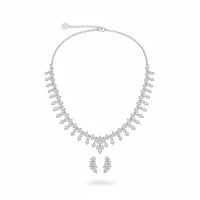 Load image into Gallery viewer, 925 Sterling Silver CZ Necklace &amp; Bracelet Set – Leaf
