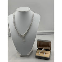Load image into Gallery viewer, 925 Sterling Silver CZ Necklace &amp; Earrings Set – Statement
