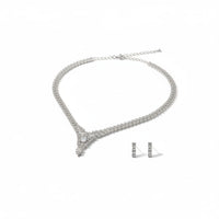 Load image into Gallery viewer, 925 Sterling Silver CZ Necklace &amp; Earrings Set – Statement

