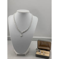 Load image into Gallery viewer, 925 Sterling Silver CZ Necklace &amp; Earrings Set – Teardrop
