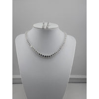 Load image into Gallery viewer, 925 Sterling Silver CZ Tennis Necklace &amp; Earrings Set –
