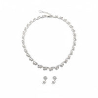 Load image into Gallery viewer, 925 Sterling Silver CZ Vine Link Necklace &amp; Earrings Set –
