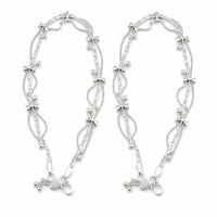 Load image into Gallery viewer, 925 sterling silver decorative anklet pair on pure white background

