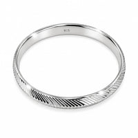 Load image into Gallery viewer, 925 Sterling Silver Diagonal Knurled Edge Bangle/Kada