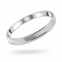 Load image into Gallery viewer, 925 Sterling Silver Diagonal Knurled Edge Bangle/Kada