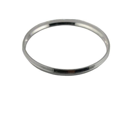 925 Sterling Silver Domed Grooved Bangle/Kada - Bracelets