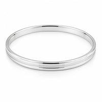 Load image into Gallery viewer, 925 Sterling Silver Etched Line Bangle/Kada - 73mm