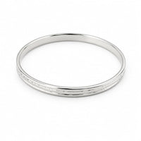 Load image into Gallery viewer, 925 Sterling Silver Etched Line Bangle/Kada - 73mm