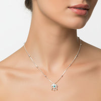 Load image into Gallery viewer, 925 Sterling Silver Evil Eye Charm Necklace - Necklace
