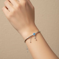Load image into Gallery viewer, 925 Sterling Silver Evil Eye Charm Women’s Bracelet

